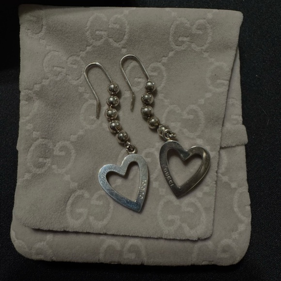 Gucci Silver Heart Earrings - Picture 1 of 3